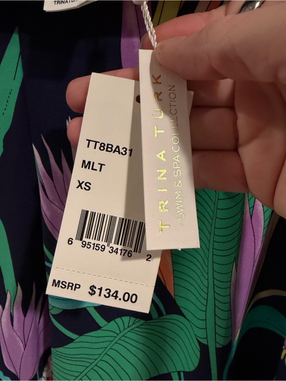 NWT Trina Turk Midnight Paradise Swim Coverup Wide Leg Pants size XS - Picture 5 of 7